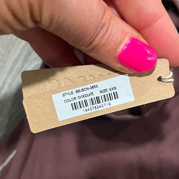 NWT Skims Ribbed Stretch Cotton Bodysuit Chocolate Size XXS - Picture 4 of 5